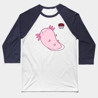 Cute happy axolotl with muffins Baseball T-Shirt